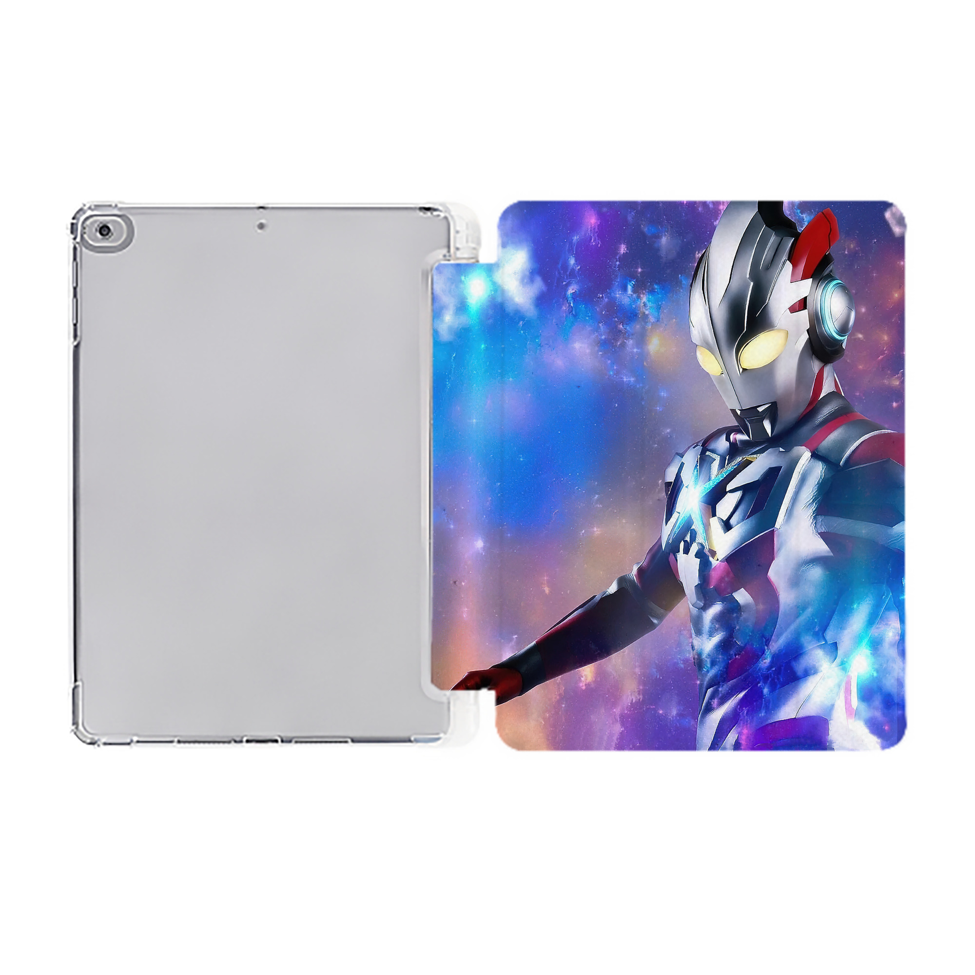 （画像用） ウルトラマン Ultraman IPad ケース ペン収納付き 三つ折りスタンド PUレザー×シリコン 対応機種9.5/10.5/10.9インチ